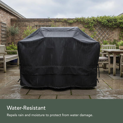 Prestige Grill Cover – Heavy Duty All-Weather Water-Resistant Outdoor BBQ Cover with 900D Solution-Dyed Polyester, Adjustable Buckle Straps, Reinforced Handles, Mesh Vents, 45 Inch, Black