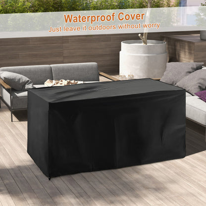 52 Inches Outdoor Fire Pit Wicker Propane Fire Pit Table with Cover