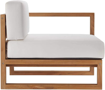 EEI-4257-NAT-WHI-SET Upland Patio Teak Wood 4-Piece Furniture Set, Natural White