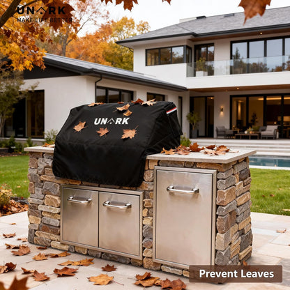 Built-In Grill Cover for Outdoor Grill, 36-Inch Heavy Duty Waterproof Island BBQ Grill Top Cover with Plush Lining, Built-In BBQ Grill Cover, All-Weather Protection BBQ Covers for Outside, Black