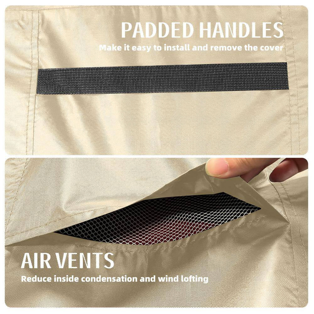 Patio Large Beige Furniture Cover 98 In. L X 78 In. W X 32 In. H, All-Weather Outdoor Furniture Set Cover