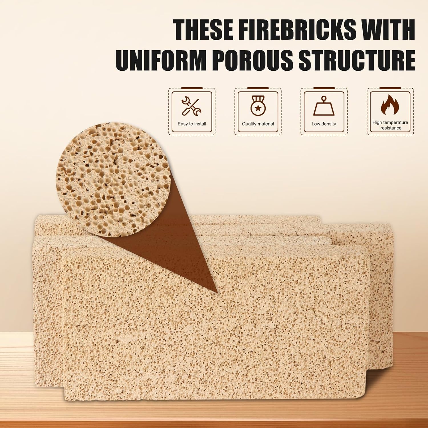 30 Pcs Insulating Fire Brick 3200F Rated Wood Stove Fire Bricks for Fireplaces Blacksmith Forges Heat Oven Kilns Insulation Block for Metal Clay Firing, Jewelry Soldering (9 X 4.5 X 0.75 Inch)