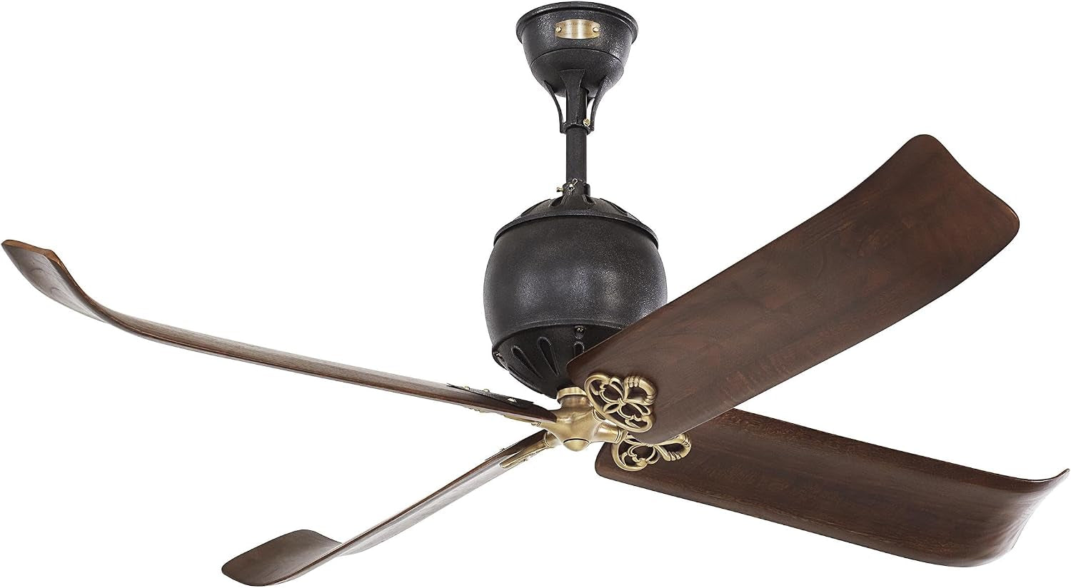 Generation Lighting Fans 4GIR60ATIHAB Giarre 60" Ceiling Fan with Remote, 4 Dark Walnut Blades, Antique Iron