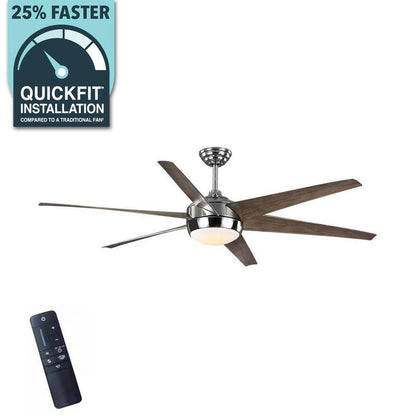 Windward 68 In. White Color Changing Integrated LED Polished Nickel Ceiling Fan with Light Kit, DC Motor and Remote