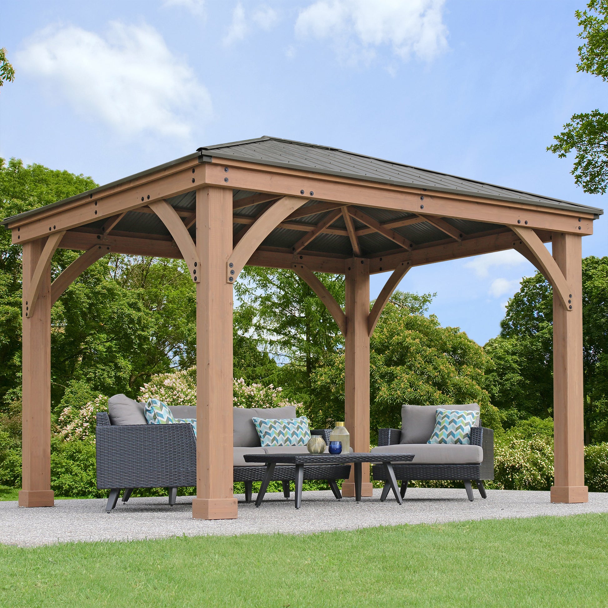 Yardistry 12' X 10' Gazebo with Aluminum Roof