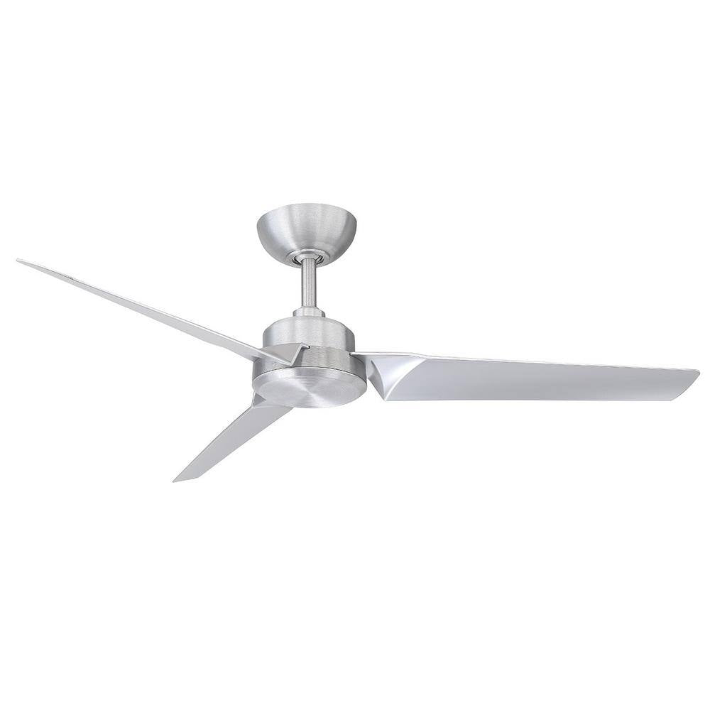 Roboto 52 In. Smart Indoor/Outdoor Brushed Aluminum 3-Blade Standard Ceiling Fan plus Remote