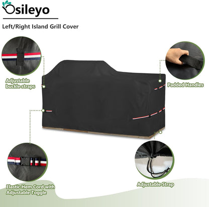 86 Inch Island Grill Cover - 600D Heavy Duty Waterproof All Weather Protection Extra Large Grill Covers,Island with Left/Right Grill Head,Grill Cover for Outdoor Grill,Bbq Cover