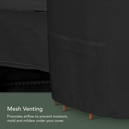 Prestige Grill Cover – Heavy Duty All-Weather Water-Resistant Outdoor BBQ Cover with 900D Solution-Dyed Polyester, Adjustable Buckle Straps, Reinforced Handles, Mesh Vents, 45 Inch, Black