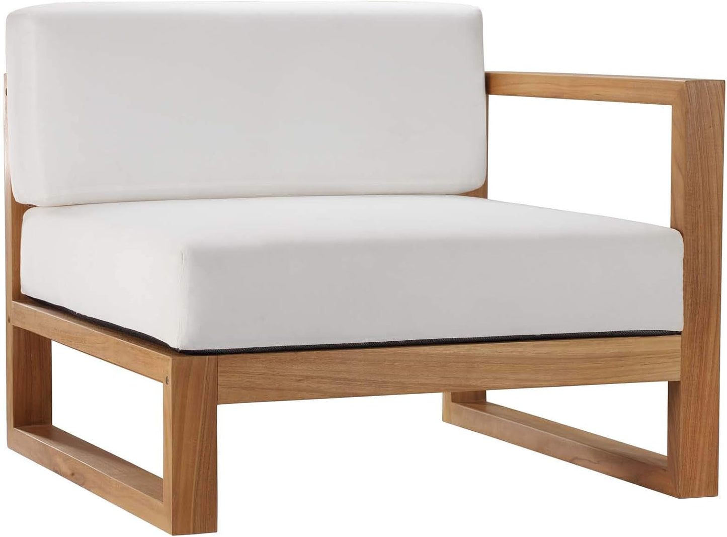EEI-4257-NAT-WHI-SET Upland Patio Teak Wood 4-Piece Furniture Set, Natural White