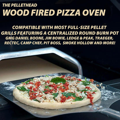 Pellet Grill Pizza Oven Attachment for Wood-Fired Cooking, Fits Traeger, GMG, Pit Boss, Camp Chef, Rec-Tec, Converts Grill to Pizza Oven, 800°F Heat, Stainless Steel