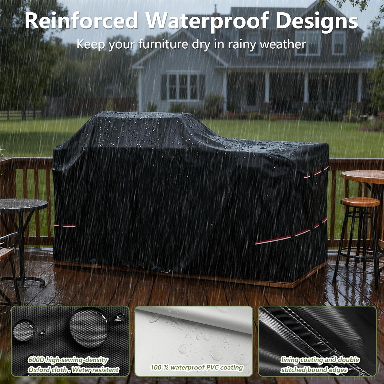 86 Inch Island Grill Cover - 600D Heavy Duty Waterproof All Weather Protection Extra Large Grill Covers,Island with Left/Right Grill Head,Grill Cover for Outdoor Grill,Bbq Cover