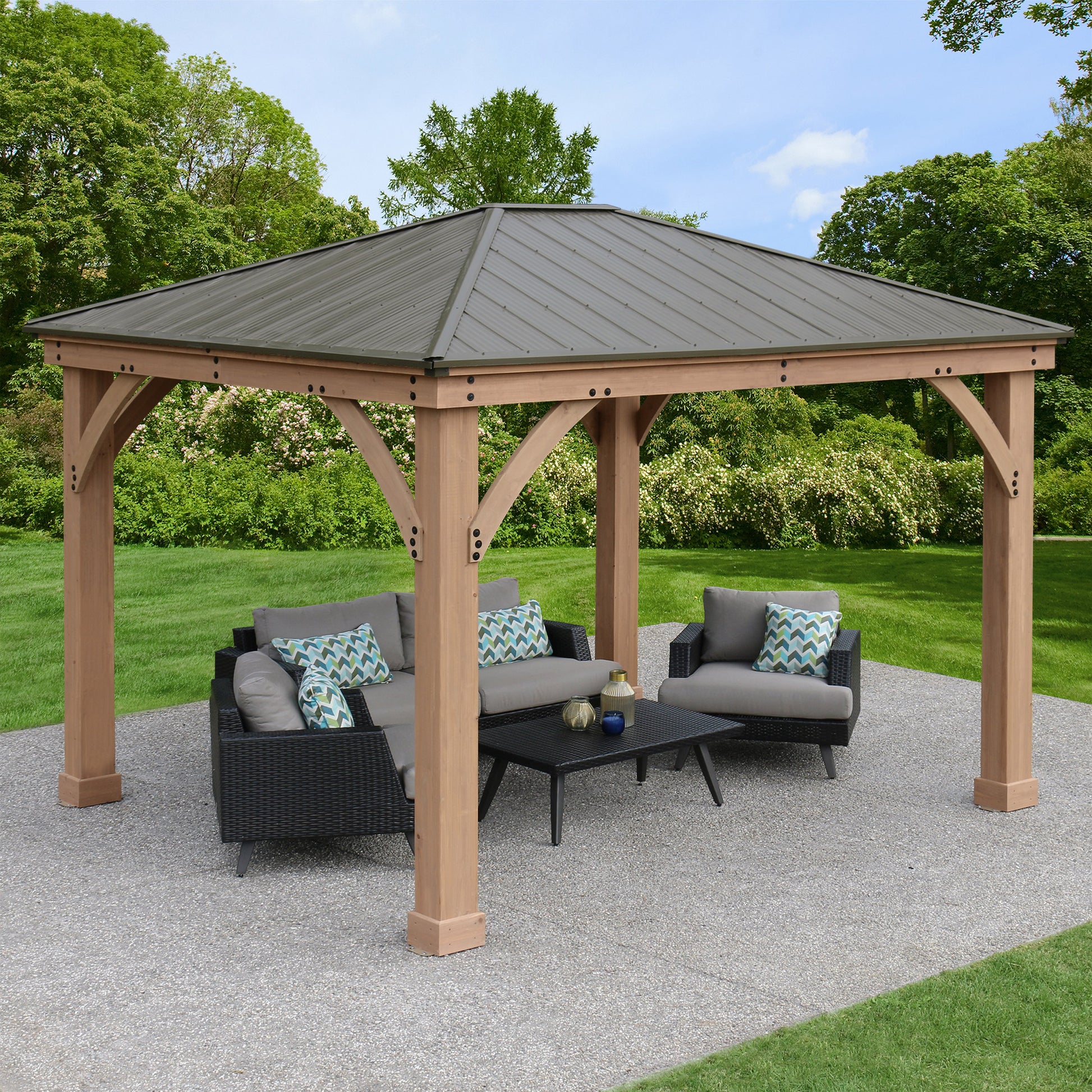 Yardistry 12' X 10' Gazebo with Aluminum Roof