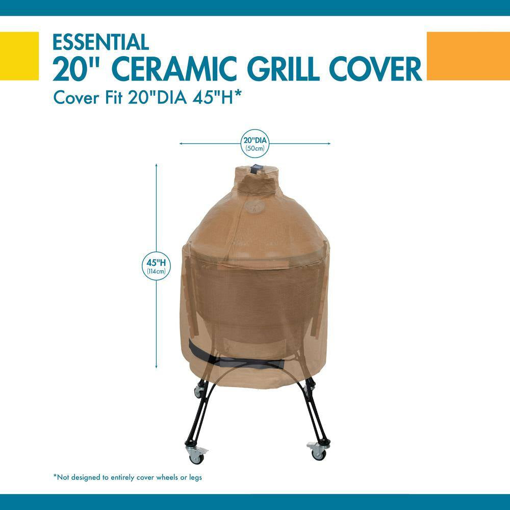 Duck Covers Essential 20 In. Dia X 45 In. H Ceramic Grill Cover in Latte