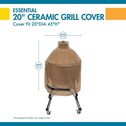 Duck Covers Essential 20 In. Dia X 45 In. H Ceramic Grill Cover in Latte