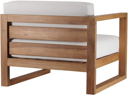 EEI-4257-NAT-WHI-SET Upland Patio Teak Wood 4-Piece Furniture Set, Natural White