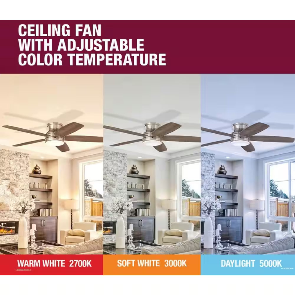 Windward 68 In. White Color Changing Integrated LED Polished Nickel Ceiling Fan with Light Kit, DC Motor and Remote