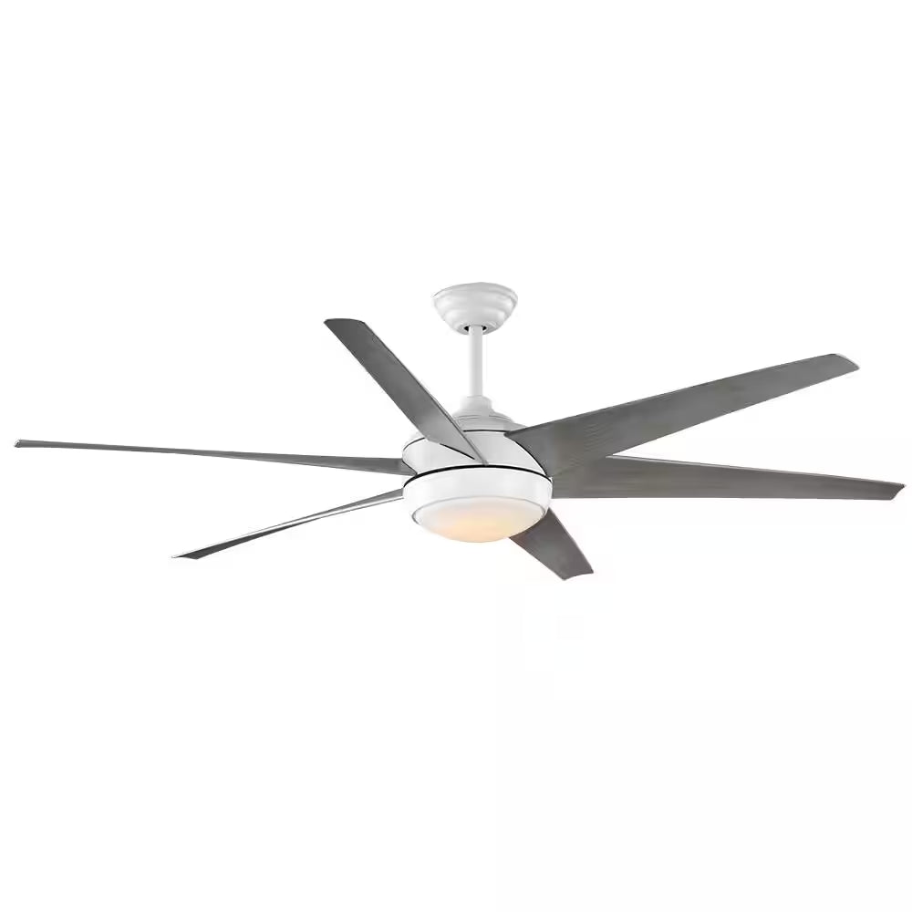 Windward 68 In. White Color Changing Integrated LED Matte White Ceiling Fan with Light Kit, DC Motor and Remote