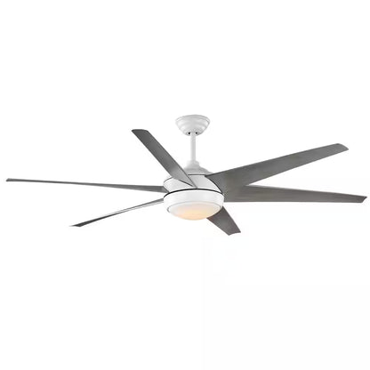 Windward 68 In. White Color Changing Integrated LED Matte White Ceiling Fan with Light Kit, DC Motor and Remote