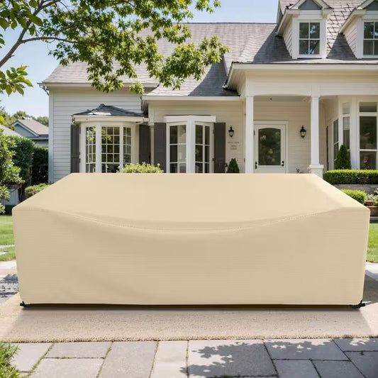 Patio Large Beige Furniture Cover 98 In. L X 78 In. W X 32 In. H, All-Weather Outdoor Furniture Set Cover