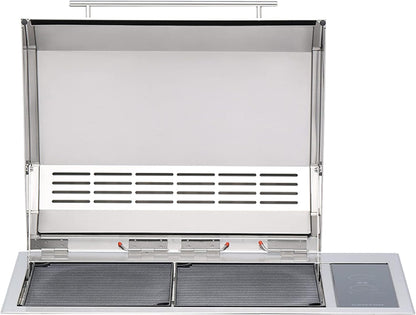 Texan Built-In Electric Grill with Faceted Single Piece Lid and Standard Lite Touch Control, Stainless Steel Body, Ul-Approved for Use Indoors and Outdoors, No-Flame Grill, 240 Volts