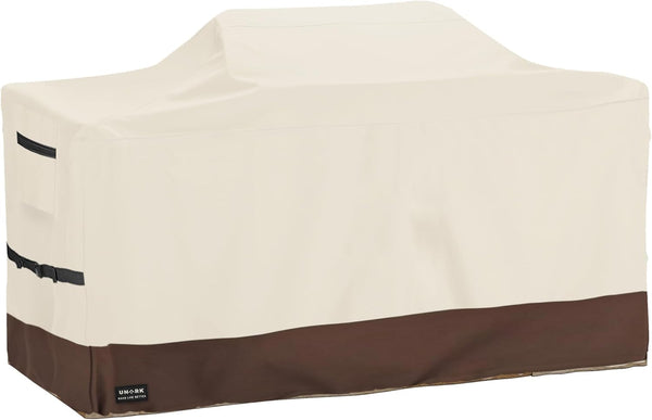 86 Inch Extra Large Grill Cover Kitchen Island Cover Large Island Grill Cover for Outdoor Grill Outdoor Kitchen Cover Heavy Duty Waterproof 86" L X 42" W X 48" H, Beige and Brown