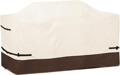 98 Inch Island Grill Cover - 600D Heavy Duty Waterproof All Weather Protection Extra Large Grill Cover,Beige & Brown