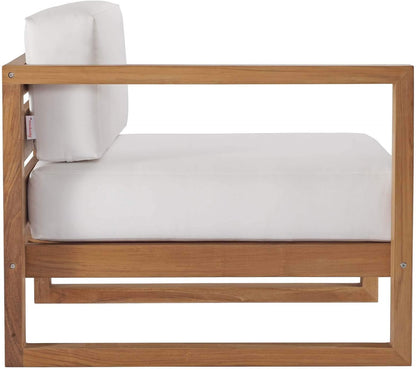 EEI-4257-NAT-WHI-SET Upland Patio Teak Wood 4-Piece Furniture Set, Natural White