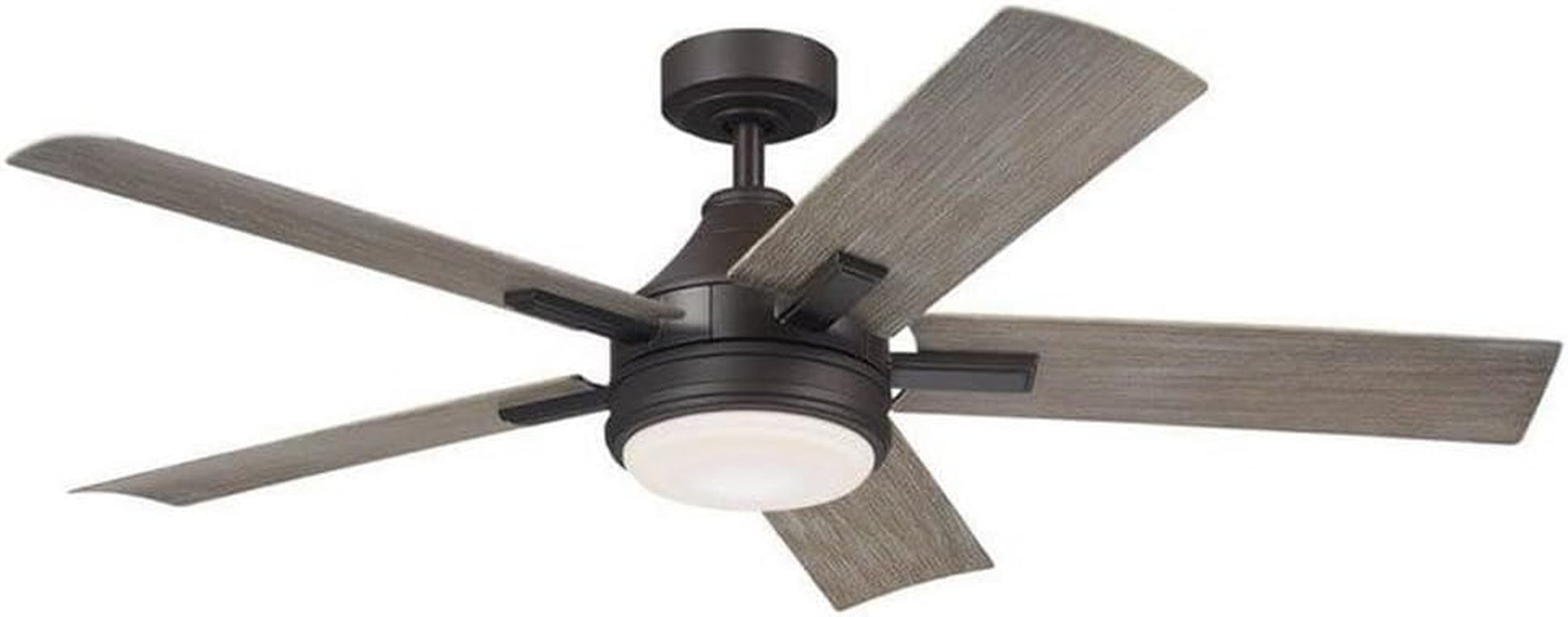 Tide 52" Outdoor Ceiling Fan with LED Light, Olde Bronze | Weather+ Wet-Rated Fan with Remote Control and Medium Oak Blades, 310126OZ