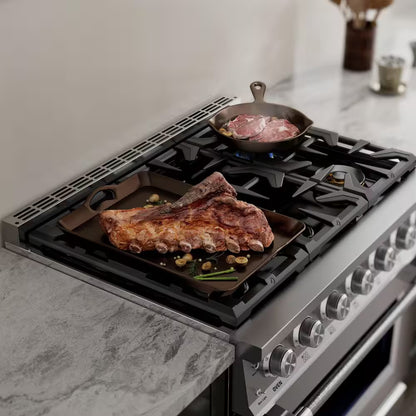 36 In. Slide-In Gas Range, 5.2 Cu. Ft. Convection Oven, 6 Sealed Burners, Convertible to Propane in Stainless Steel