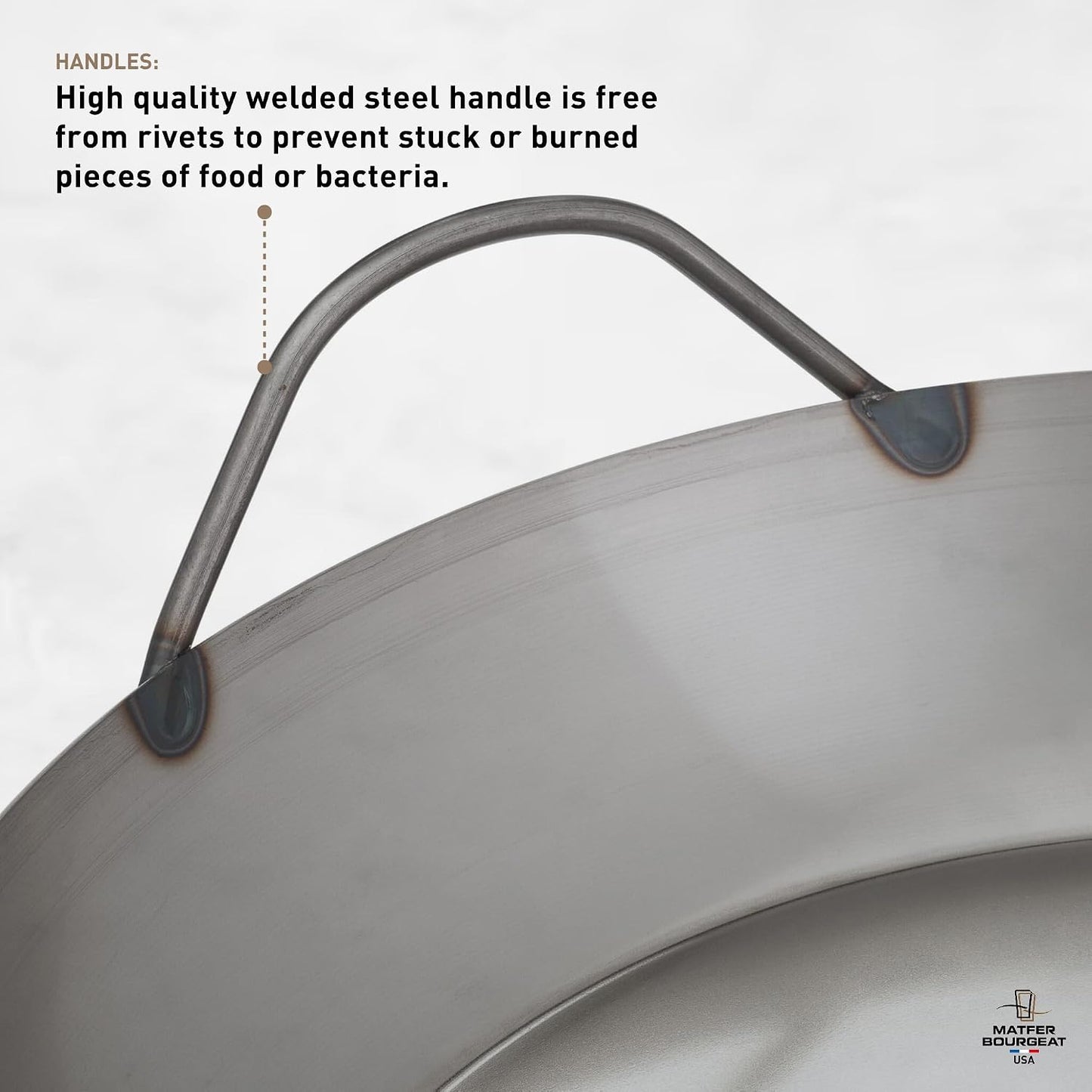 Bourgeat Black Carbon Steel Paella Pan, 17 1/2"