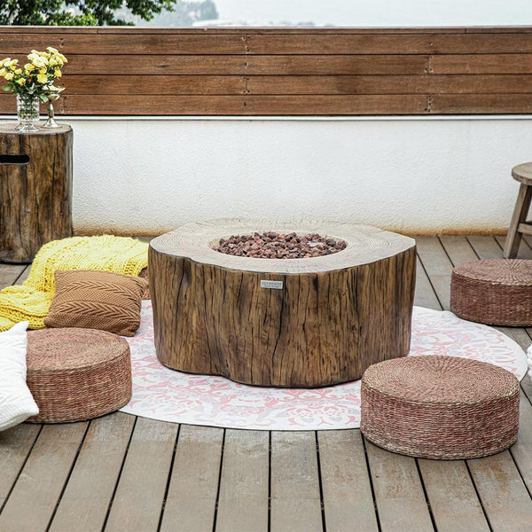 Manchester Outdoor Firepit Table 42 Inches Rectangular Fire Pit Concrete Patio Heater Electronic Ignition Backyard Fireplace Cover Lava Rock Included Liquid Propane