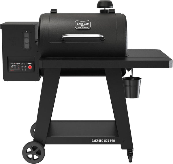Oakford 875 Pro Pellet Gril with 824 SQ in Cooking Area, Cast Iron Grates, I-Site View Indicator, Heavy Duty Pellet Smoker Grill with Bluetooth Connectivity - 910-0512