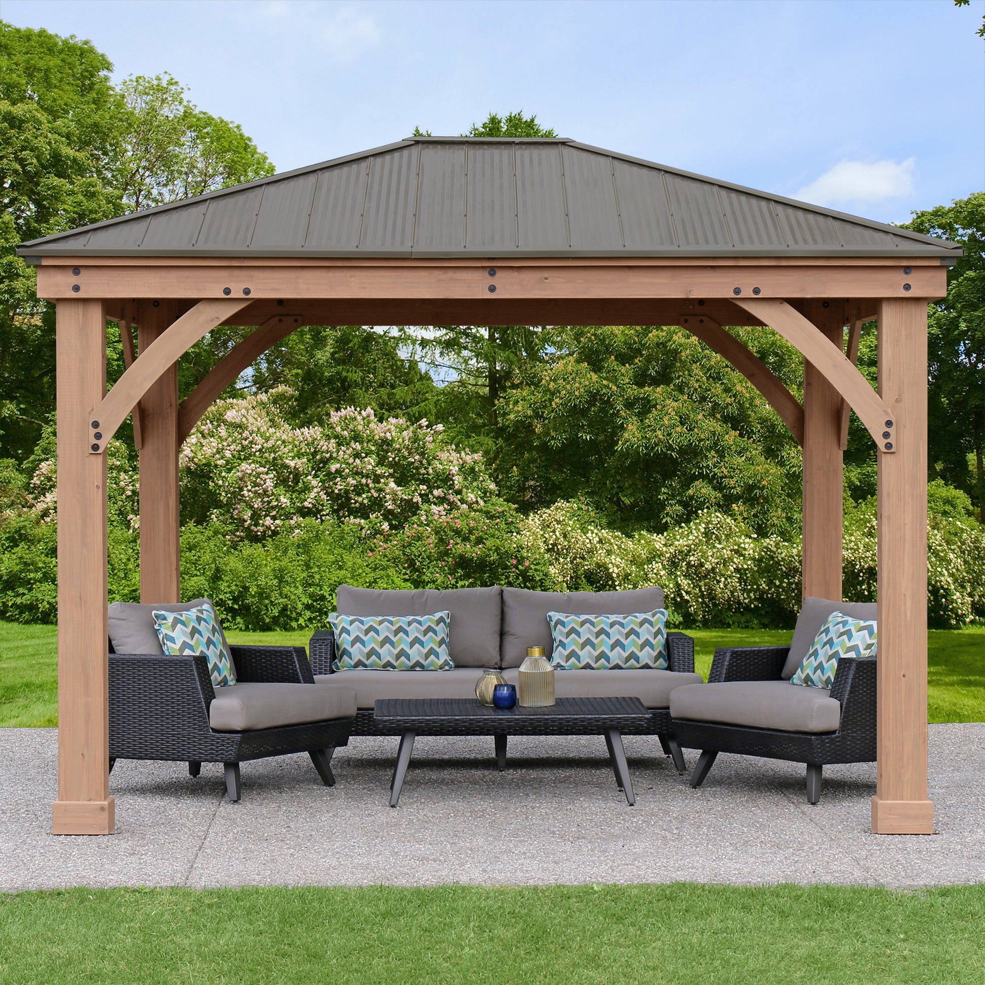 Yardistry 12' X 10' Gazebo with Aluminum Roof