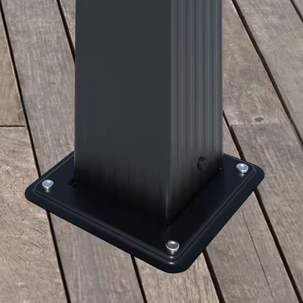 10 Ft. X 10 Ft. Dark Grey Aluminum Outdoor Patio Pergola with Retractable Sun Shade Canopy Cover