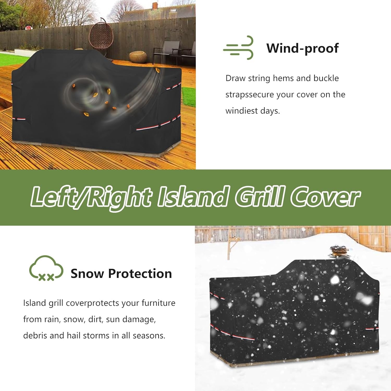 86 Inch Island Grill Cover - 600D Heavy Duty Waterproof All Weather Protection Extra Large Grill Covers,Island with Left/Right Grill Head,Grill Cover for Outdoor Grill,Bbq Cover