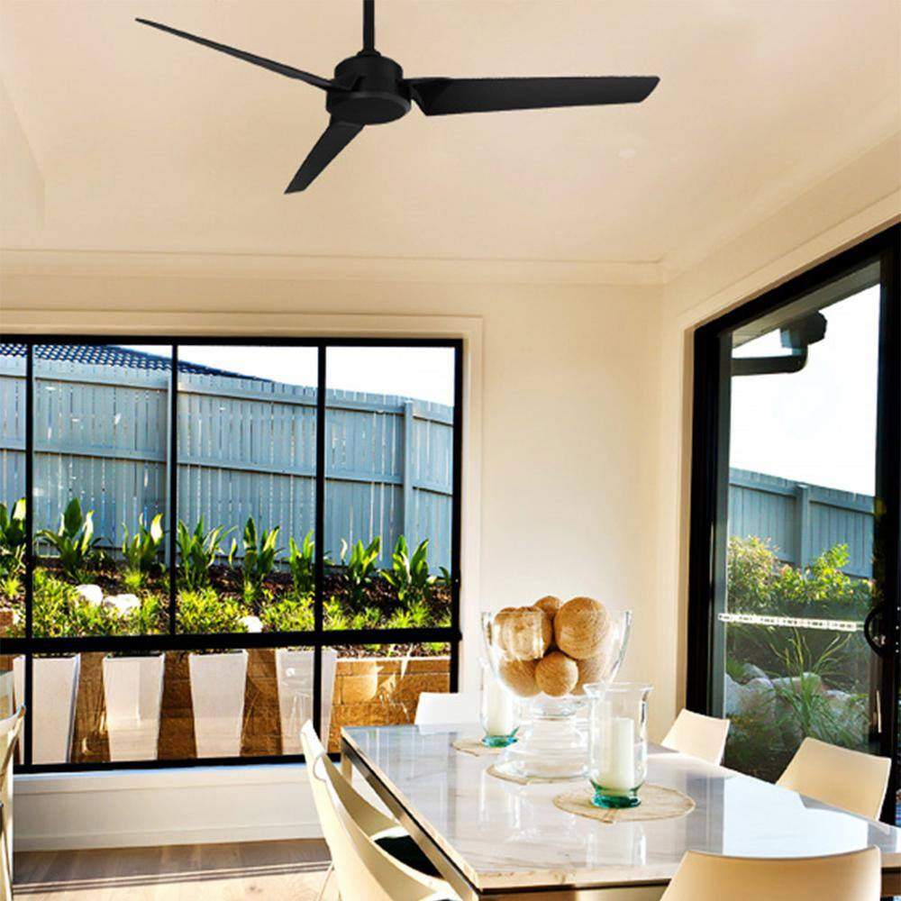 Roboto 52 In. Smart Indoor/Outdoor Brushed Aluminum 3-Blade Standard Ceiling Fan plus Remote
