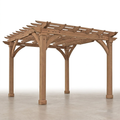 Wood Pergola Built to Extend Outdoor Living, FSC Certified Cedar, 10x10 Base, Crisscross Trellis Design
