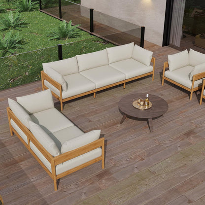 Vento Patio Outdoor Couch, 3-Seat | All-Weather Aluminium Frame, Water-Resistant Olefin Cushions, Patio Conversation Sets for Backyard, Garden, Porch