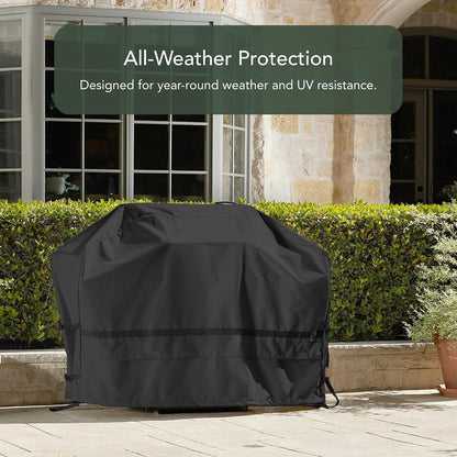 Prestige Grill Cover – Heavy Duty All-Weather Water-Resistant Outdoor BBQ Cover with 900D Solution-Dyed Polyester, Adjustable Buckle Straps, Reinforced Handles, Mesh Vents, 45 Inch, Black