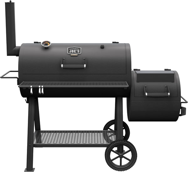 Highland Offset Charcoal Smoker and Grill with 900 Sq. In. Cooking Area in Black