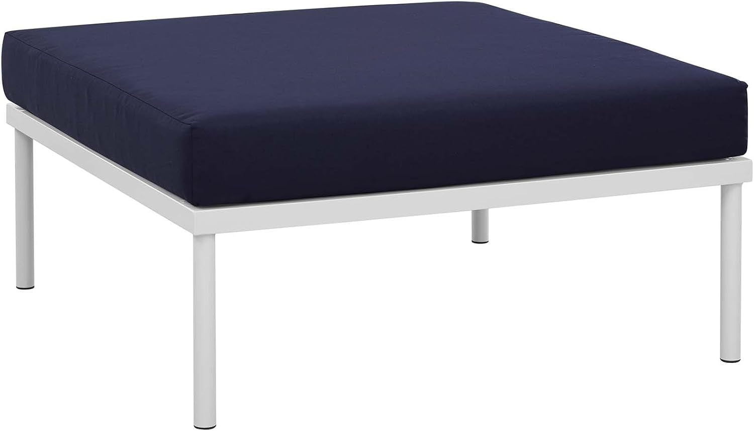 Harmony Aluminum Outdoor Patio Furniture 6-Piece Sectional Sofa Set in White Navy