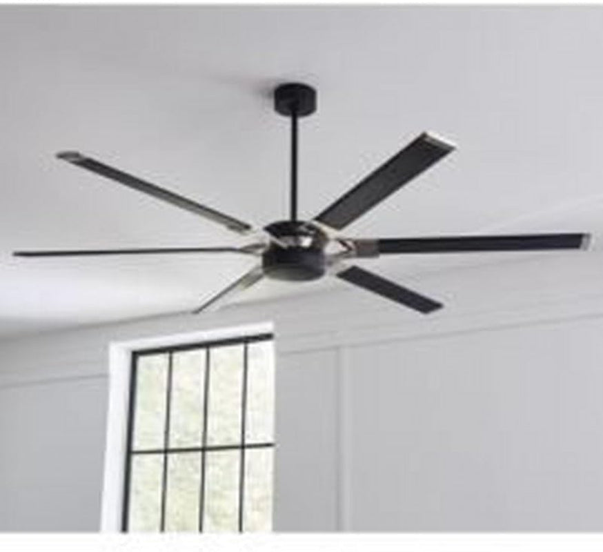 6LFR72RZWD Loft Industrial 72" Outdoor/Indoor Damp Ceiling Fan with LED Lights and Remote Control, Matte White