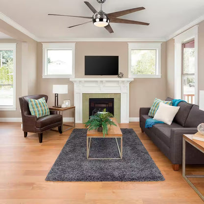 Windward 68 In. White Color Changing Integrated LED Polished Nickel Ceiling Fan with Light Kit, DC Motor and Remote