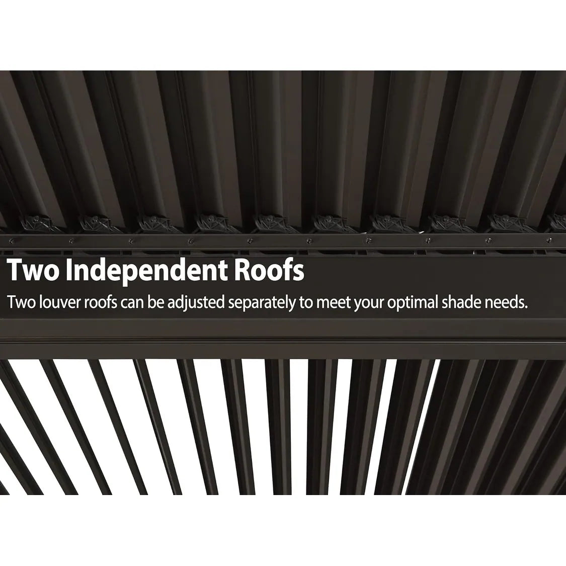 Bronze Louvered Pergola with Adjustable Roof for Deck Backyard Garden Hardtop Gazebo