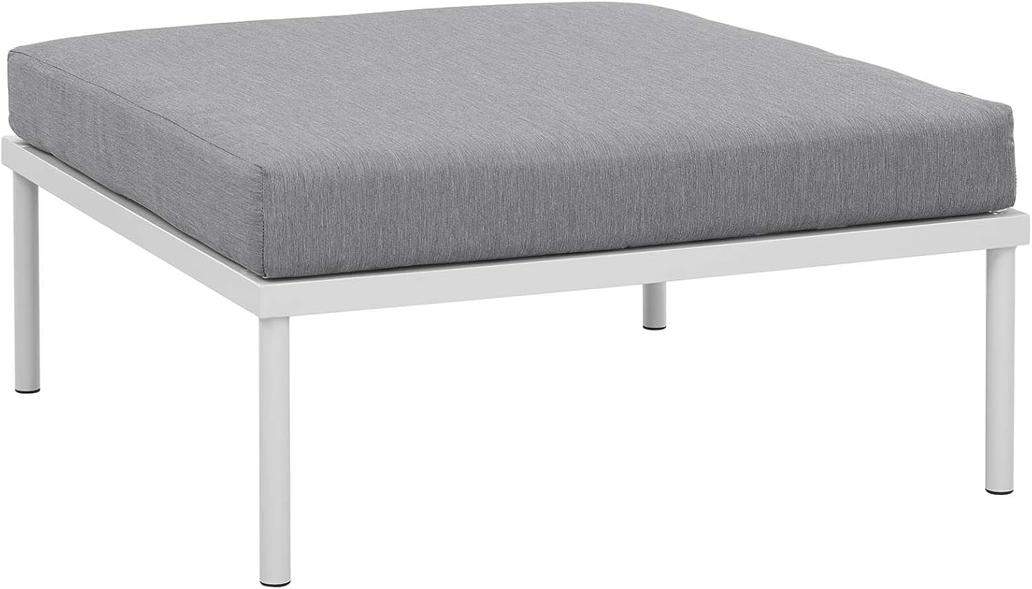 Harmony Aluminum Outdoor Patio Furniture 6-Piece Sectional Sofa Set in White Gray