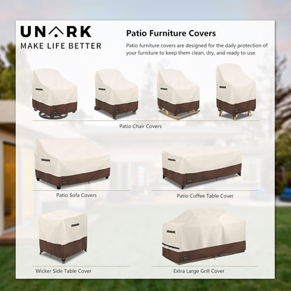 86 Inch Extra Large Grill Cover Kitchen Island Cover Large Island Grill Cover for Outdoor Grill Outdoor Kitchen Cover Heavy Duty Waterproof 86" L X 42" W X 48" H, Beige and Brown