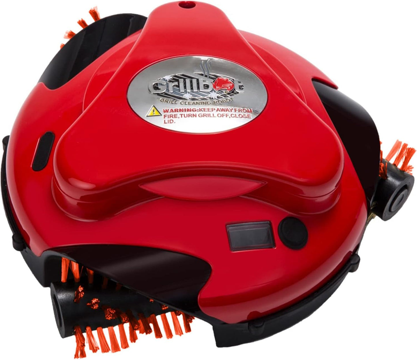 Automatic Grill Cleaning Robot with Nylon Brushes, Electric BBQ Cleaner Brush with Motorized Power, Cordless Rechargeable Grill Scrubber for Outdoor Grills (Red)