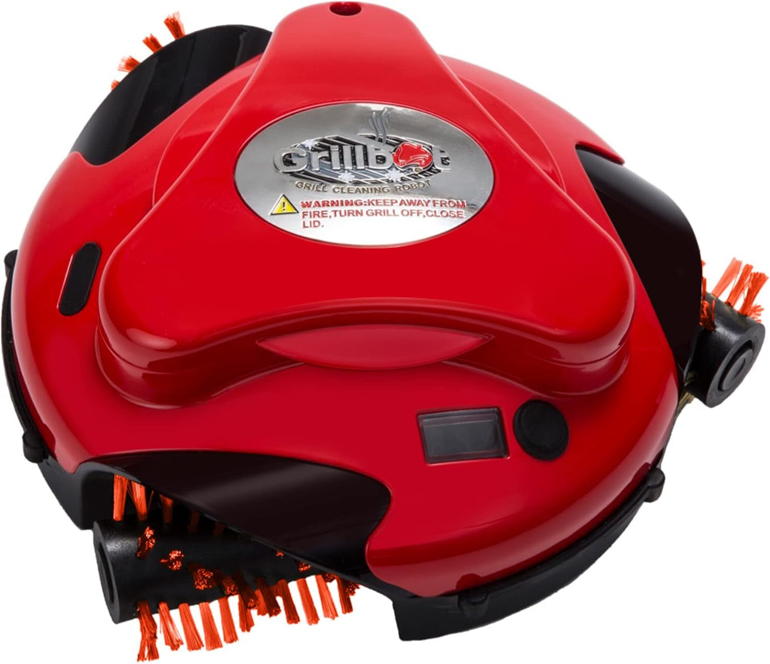 Automatic Grill Cleaning Robot with Nylon Brushes, Electric BBQ Cleaner Brush with Motorized Power, Cordless Rechargeable Grill Scrubber for Outdoor Grills (Red)