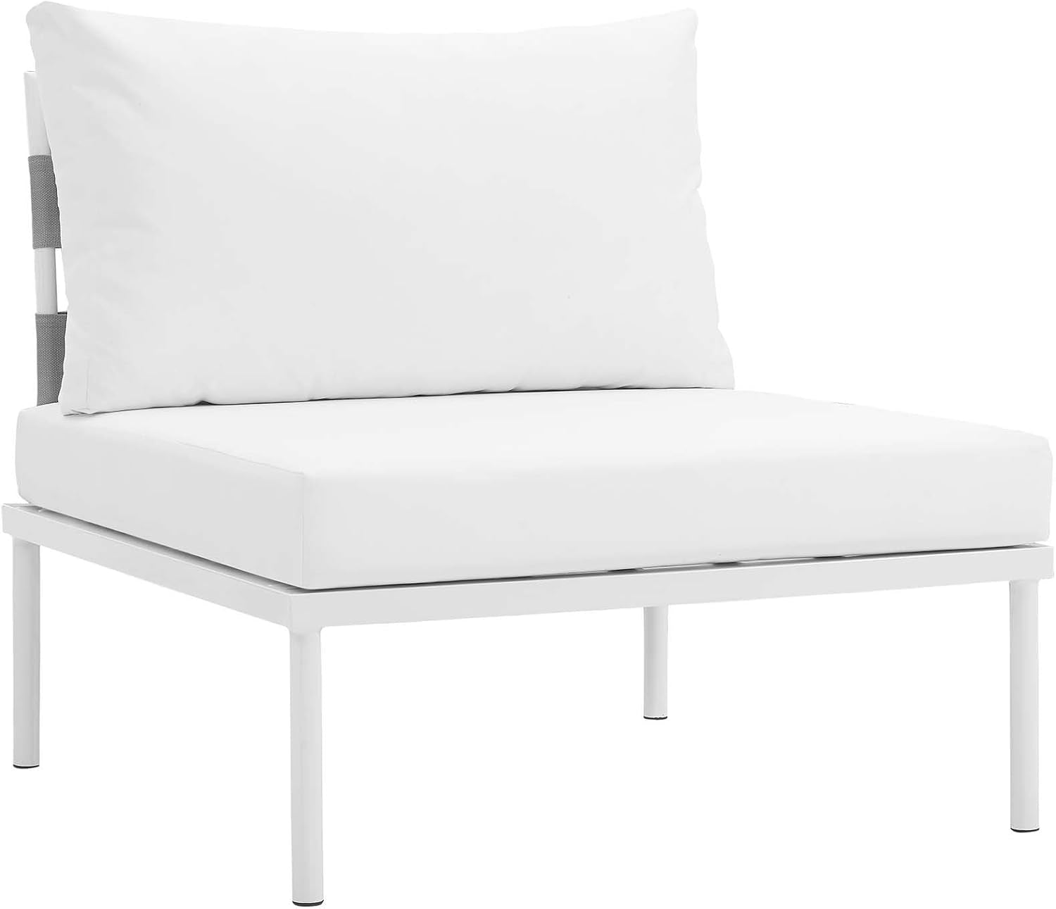 Harmony 8-Piece Aluminum Outdoor Patio Furniture Sectional Sofa Set with Cushions in White White