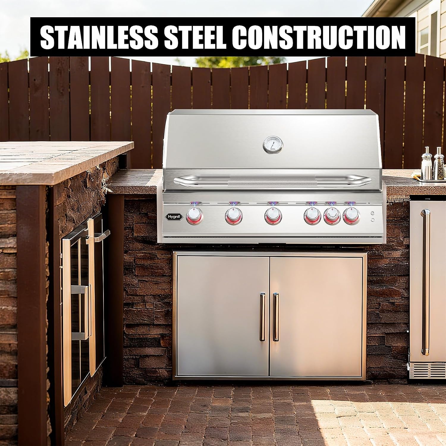 Hygrill Stainless Steel Grills Insulated Jacket for 40-Inch 5-Burner Gas Grills